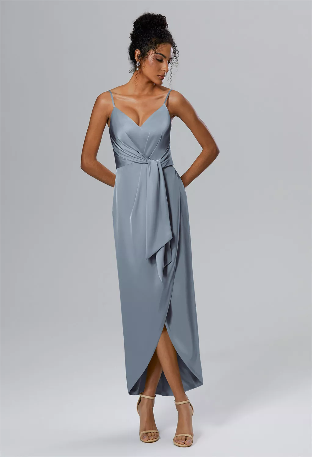 AW Leonora Dusty Blue  Beach Wedding Guest Dresses